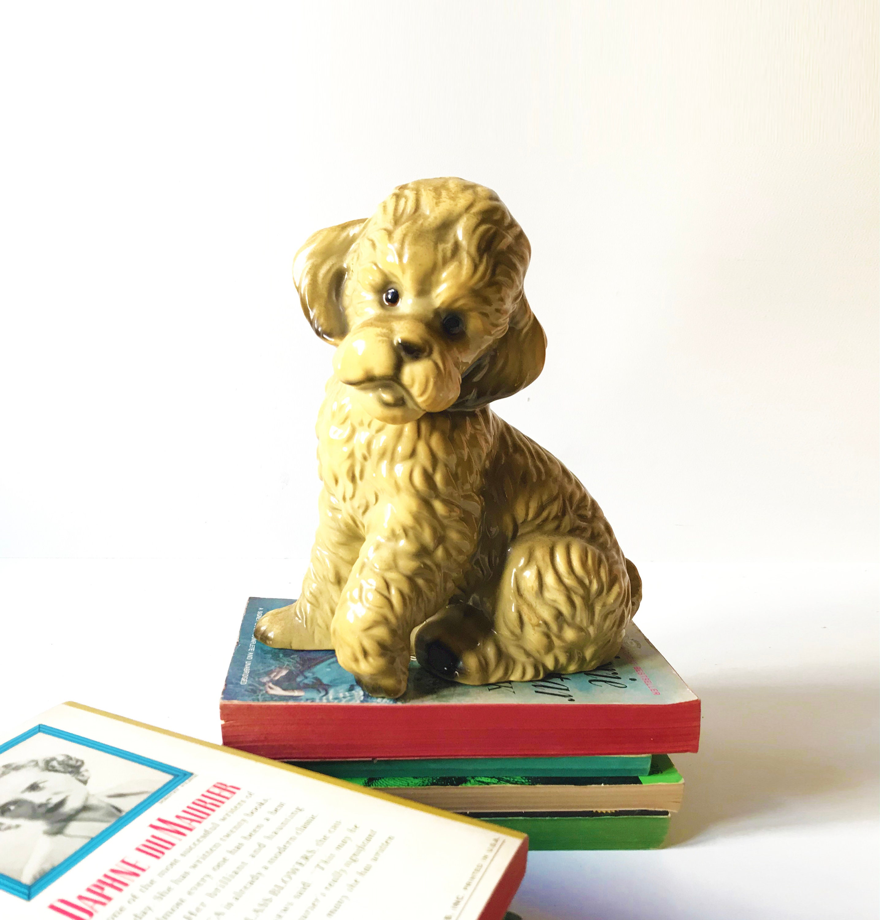 ヴィンテージギフトクラフト陶器の子犬の置物：1960年代の日本製陶器