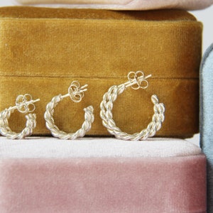 Sterling Silver Twist Hoop Earrings