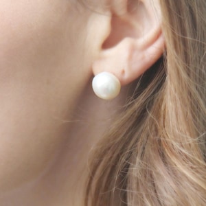 Statement Baroque Pearl Stud Earrings