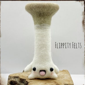 Frecher nadelgefilzter Pilz Figur - Lenny the King Oyster Mushalora