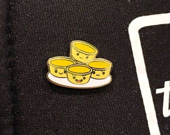 Dan Tat enamel pin. Dim sum Egg custard tart