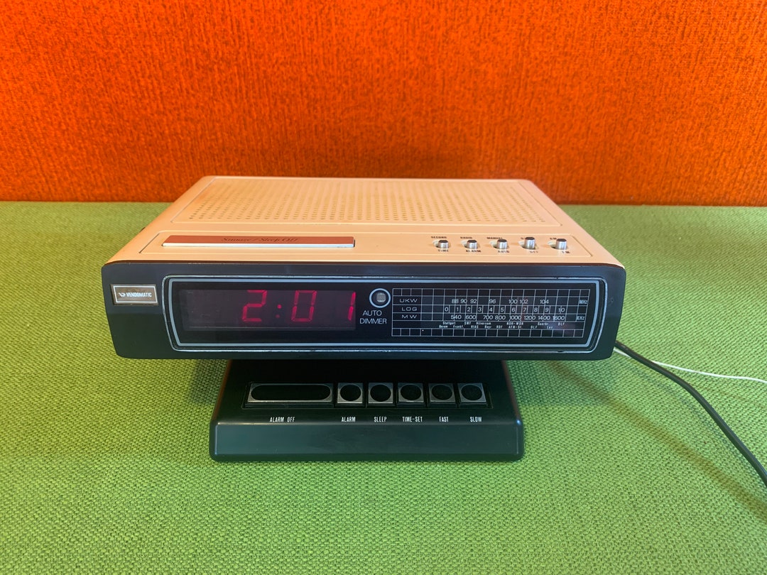 1980s Vendomatic Black Clock Radio Vintage Retro Mid Century Etsy