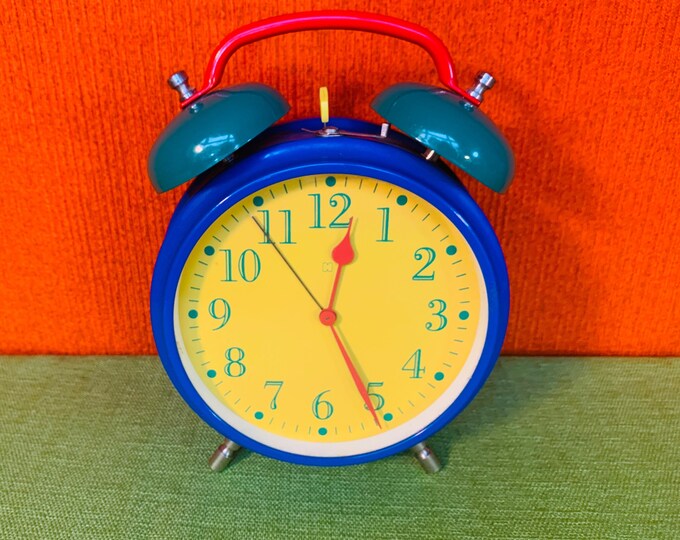 1980s Very Large Windup Mechanical Alarm Clock, Made in the