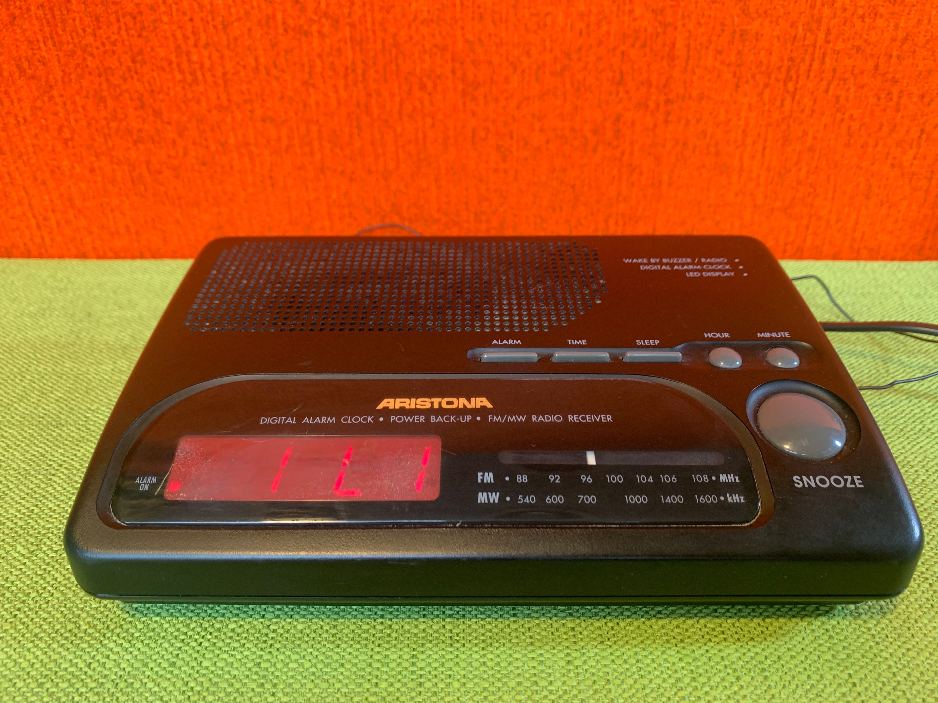 80's / 90s Clock Radio Aristona Nc1032 Black With Gray - Etsy