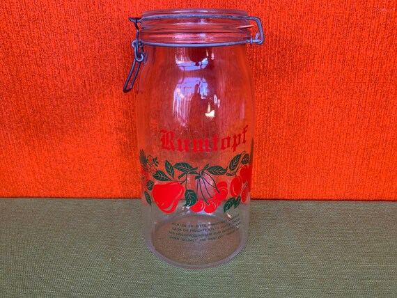 1970's Large Glass Rumtopf Stock Jar / Preserving Jar 