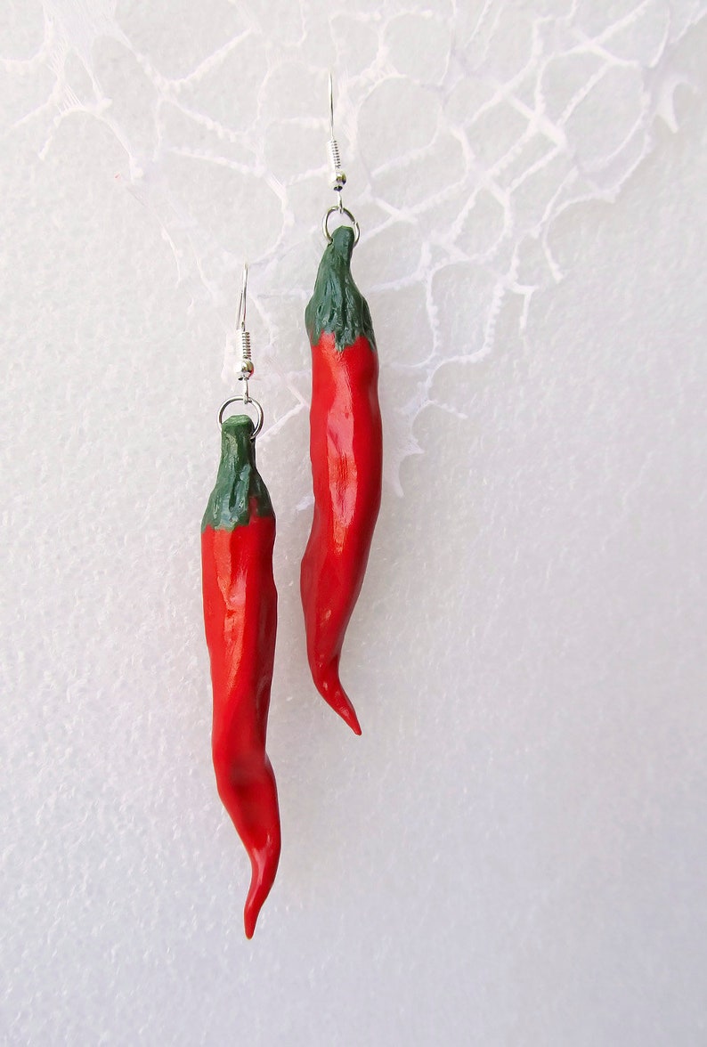 Chili Pepper Earrings Polymer clay earrings Vegetable Earrings Etsy
