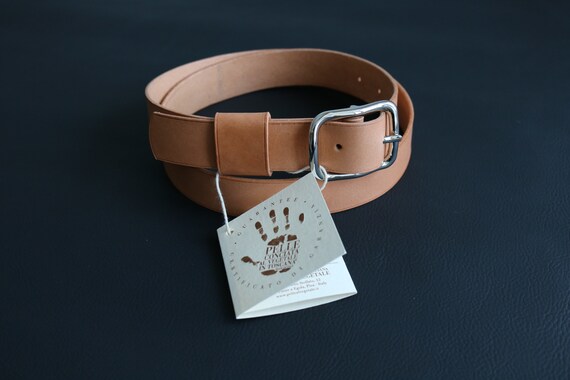 Mens Italian Vegetable Tanned Leather Belt