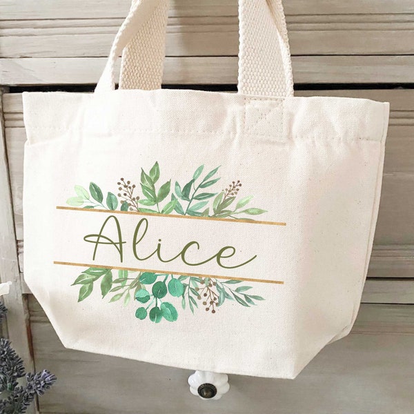 Custom Name Personalised Canvas Tote Bag - Bridesmaid Proposal Gift - Reusable Gift Bag