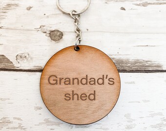 Grandad's Shed Keyring / Gift for him / Birthday Present / Gift for Grandad