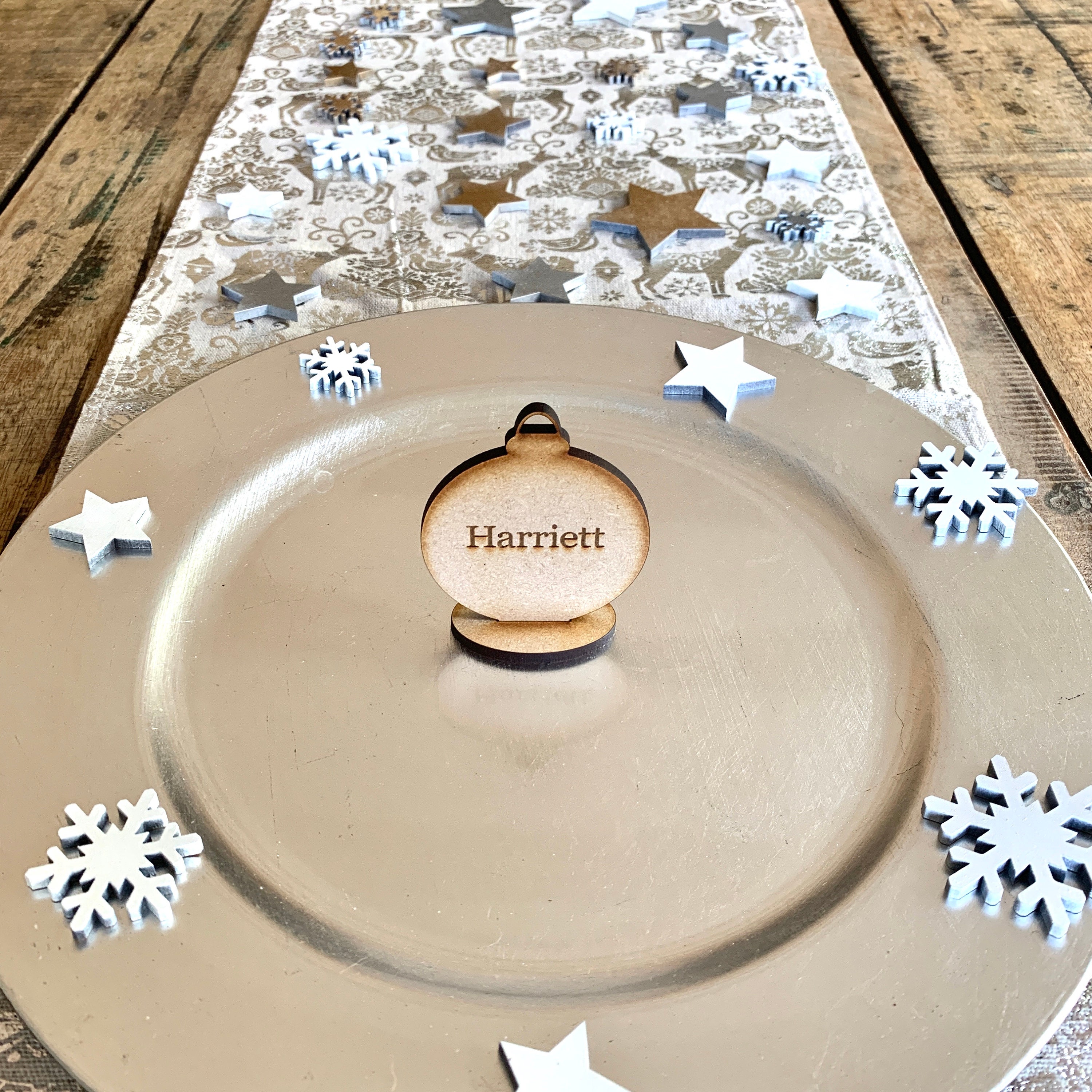 Personalised Christmas Table Place Names Wooden Place Etsy UK