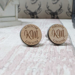 Personalised Cufflinks Role with Initials Wedding Cufflinks Groom Best Man Father of the Bride image 5
