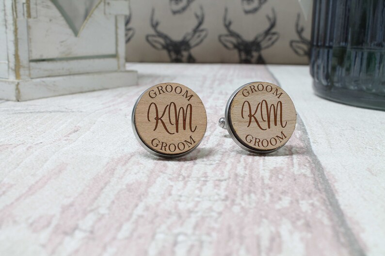 Personalised Cufflinks Role with Initials Wedding Cufflinks Groom Best Man Father of the Bride image 5