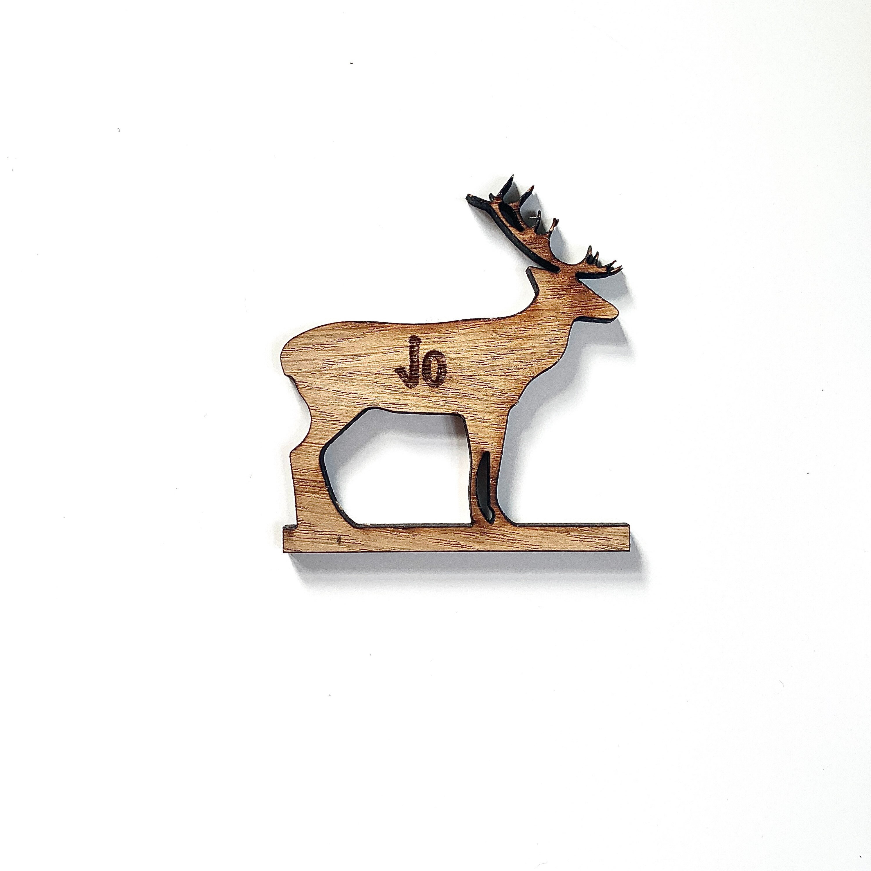 Wooden santa sleigh and reindeer personalised with family name etsy uk
