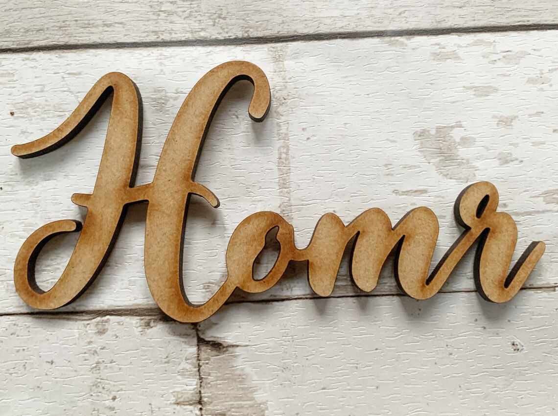 Script Home Wooden Sign Sizes 7.5cm 20cm Height Wall Art Etsy UK