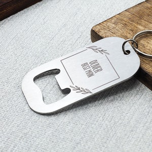 Personalised Bottle Opener Keyring Wedding Party Groomsman Groom Gift Metal Engraved Keyring image 4