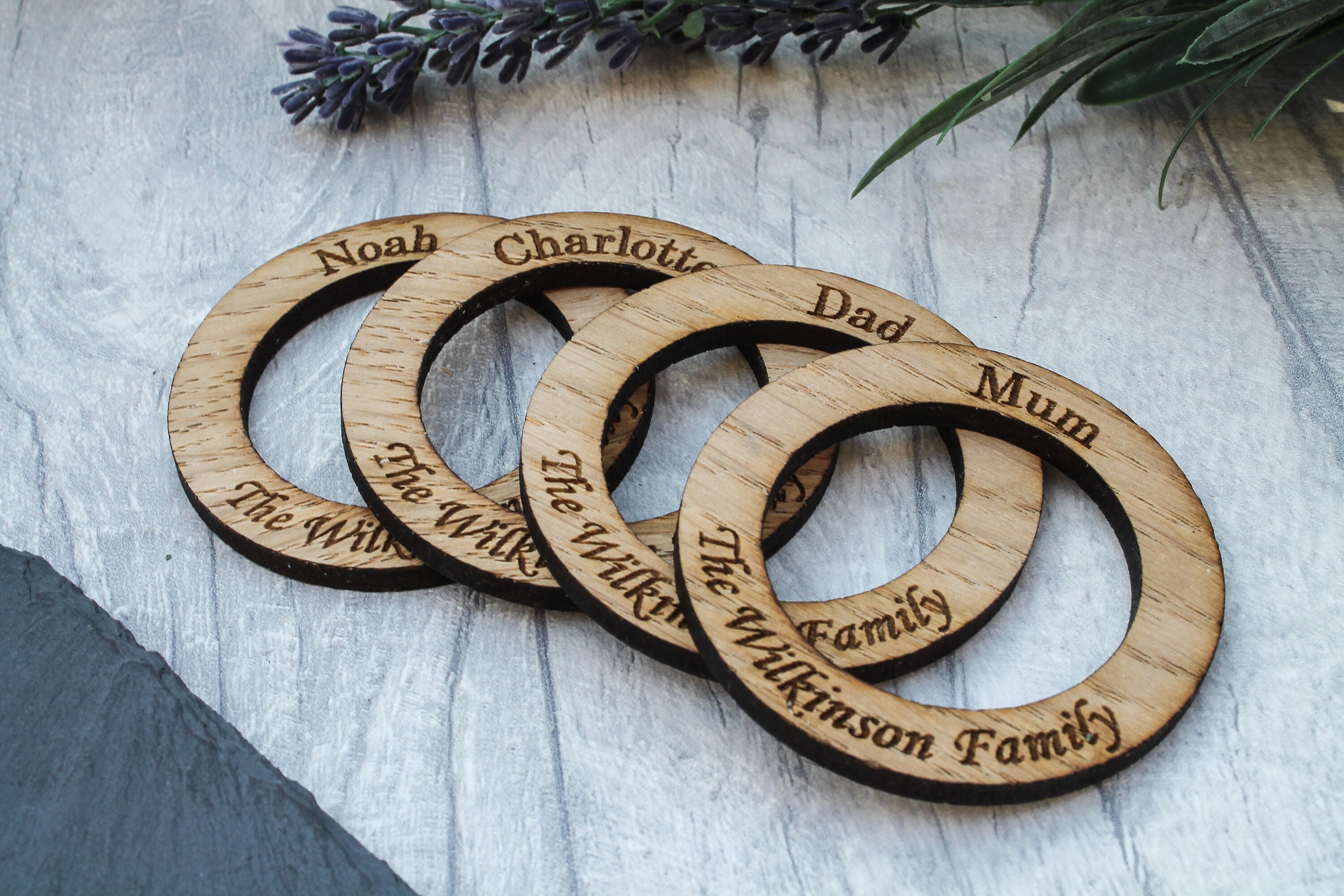 Personalised Engraved Napkin Rings Placenames Engraved With Etsy Hong