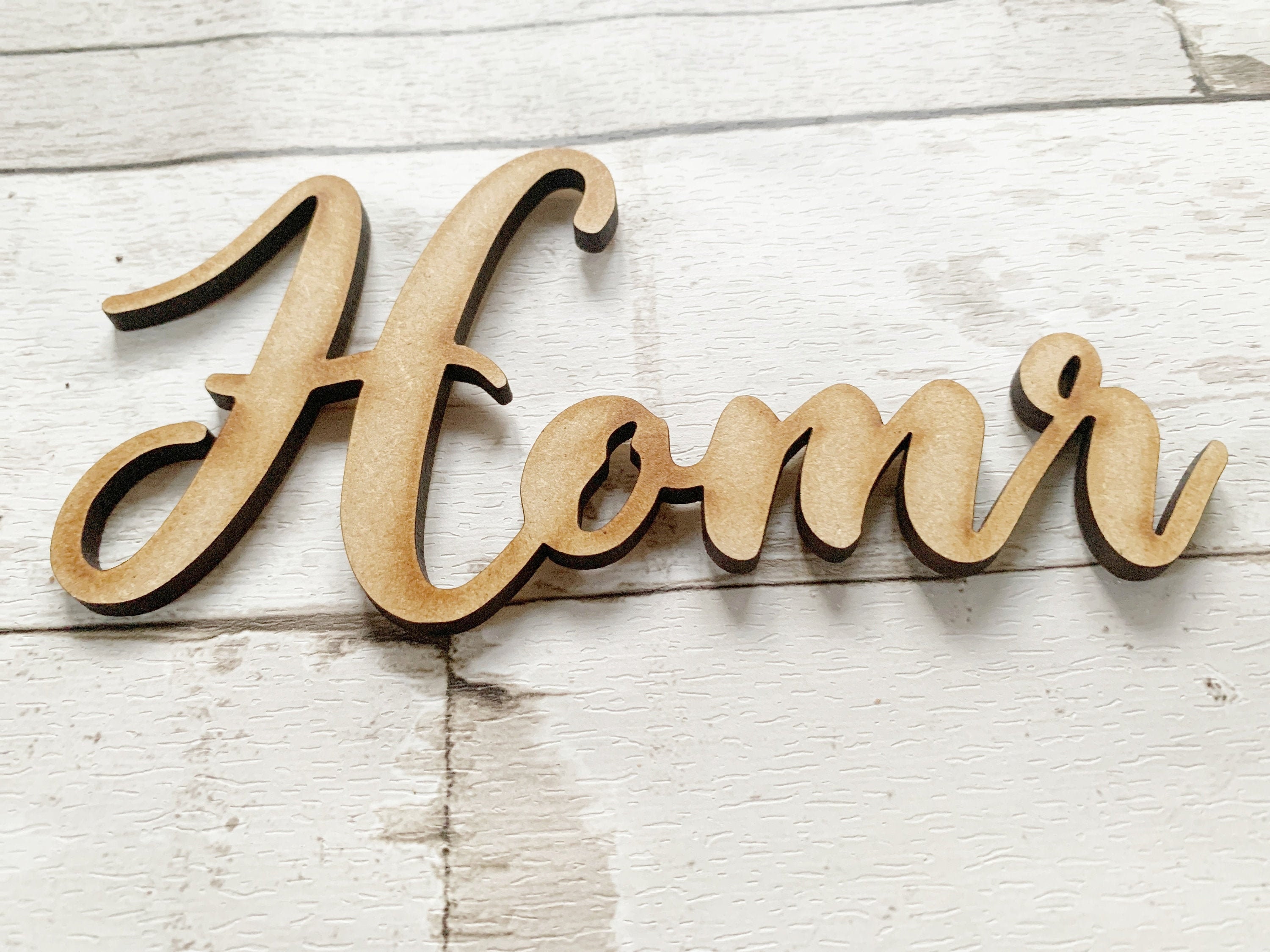 Script Home Wooden Sign Sizes 7.5cm 20cm Height Wall Art Etsy UK