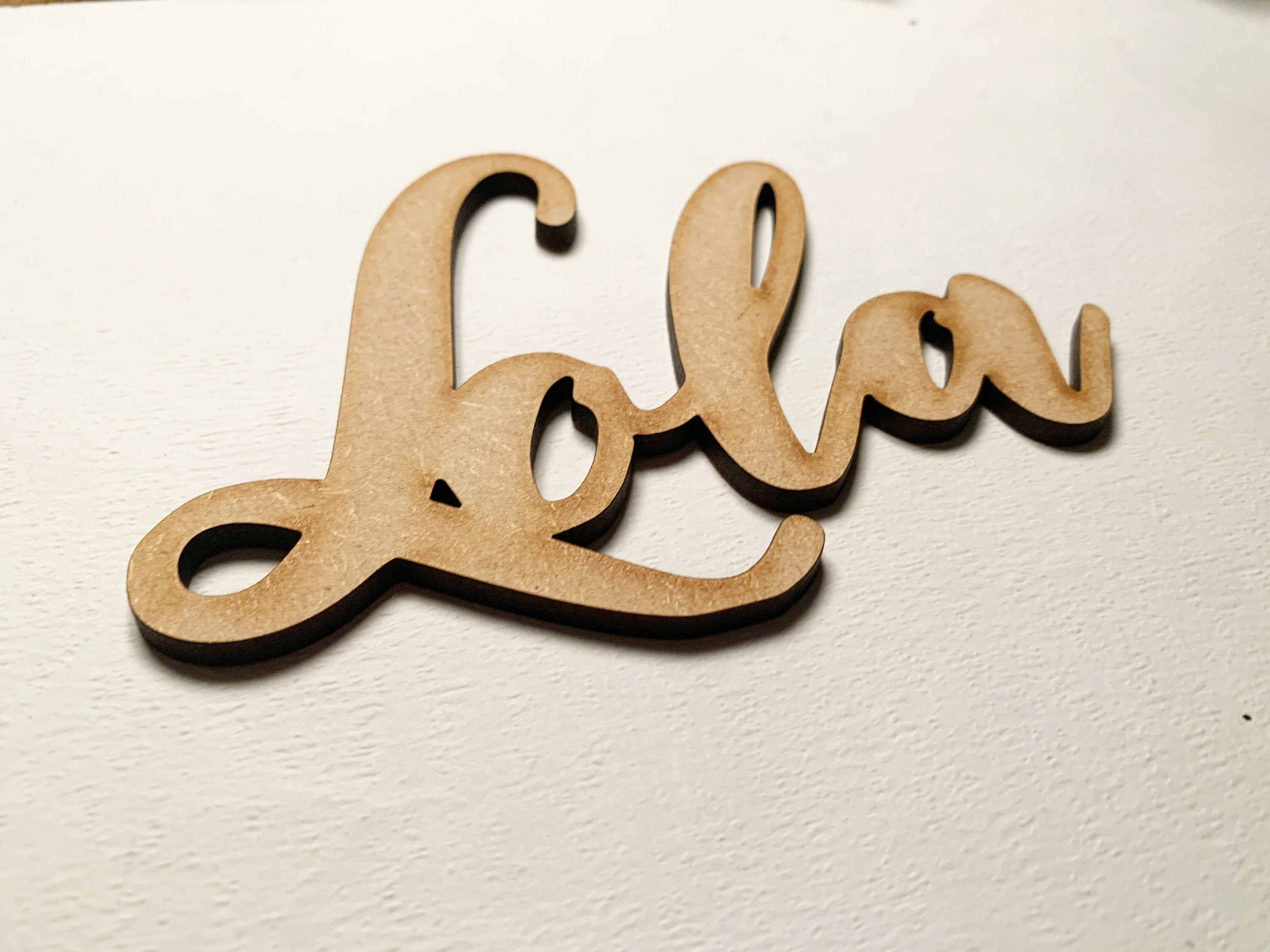 Script Personalised Wooden Sign Sizes 5cm 15cm Height Wall Etsy UK