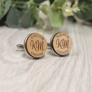 Personalised Cufflinks Role with Initials Wedding Cufflinks Groom Best Man Father of the Bride image 4