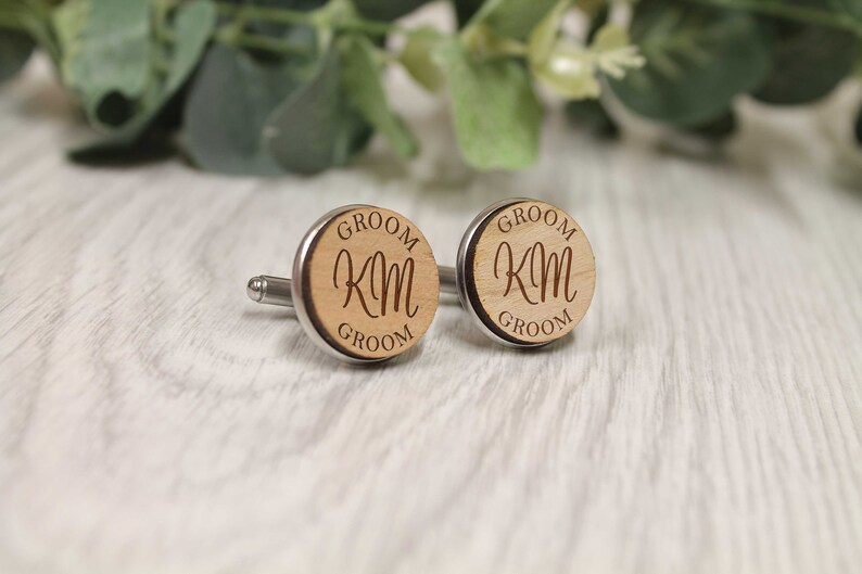 Personalised Cufflinks Role with Initials Wedding Cufflinks Groom Best Man Father of the Bride image 4