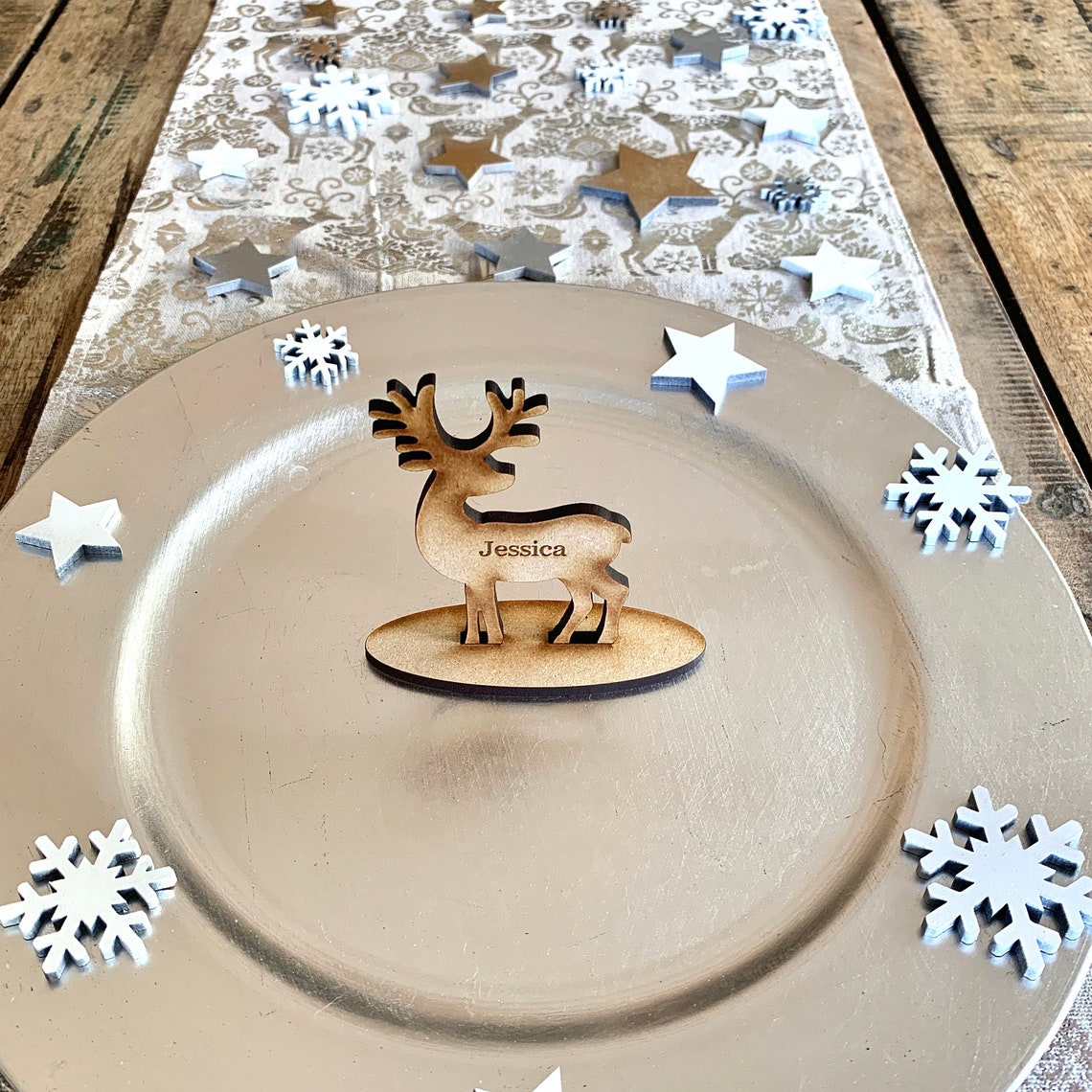 Personalised Christmas Table Place Names Wooden Place | Etsy UK