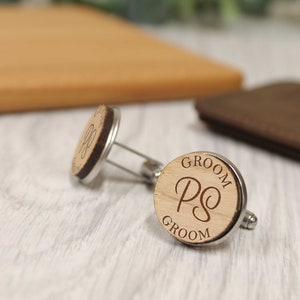 Personalised Cufflinks Role with Initials Wedding Cufflinks Groom Best Man Father of the Bride image 1