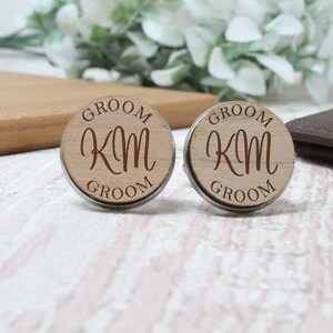 Personalised Cufflinks Role with Initials Wedding Cufflinks Groom Best Man Father of the Bride image 6