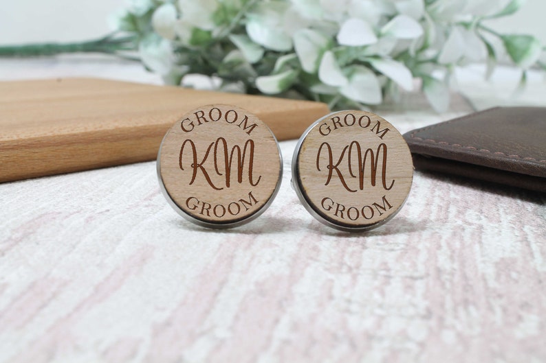 Personalised Cufflinks Role with Initials Wedding Cufflinks Groom Best Man Father of the Bride image 6