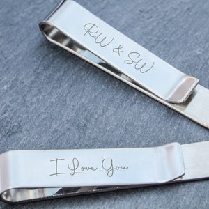 Personalised Tie Clip Customise Your Own Message Stainless Steel / Gift for Boyfriend or Husband / Valentines Gift / Wedding Tie image 3