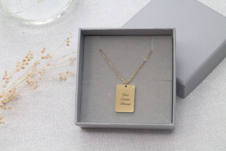 Personalised Birth Month Necklace With Custom Message on Back Bridemaid Gift, Engraved Jewellery, Mother's Day Gift, Gift Box image 4