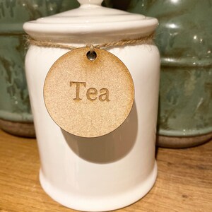 Tea Coffee Sugar Round Wooden Labels Complete With Twine Rustic ...