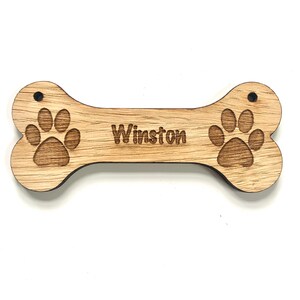 Personalised Dog Sign With Or Without Holes, Sizes from 10cm to 30cm, Dog Treat Label, Dog Bed Sign, Pet Treats, Dog Lover, Dog Paw image 4