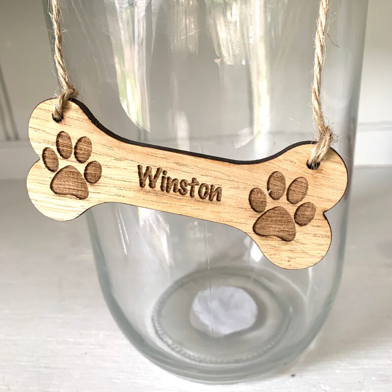 Personalised Dog Sign With Or Without Holes, Sizes from 10cm to 30cm, Dog Treat Label, Dog Bed Sign, Pet Treats, Dog Lover, Dog Paw image 5