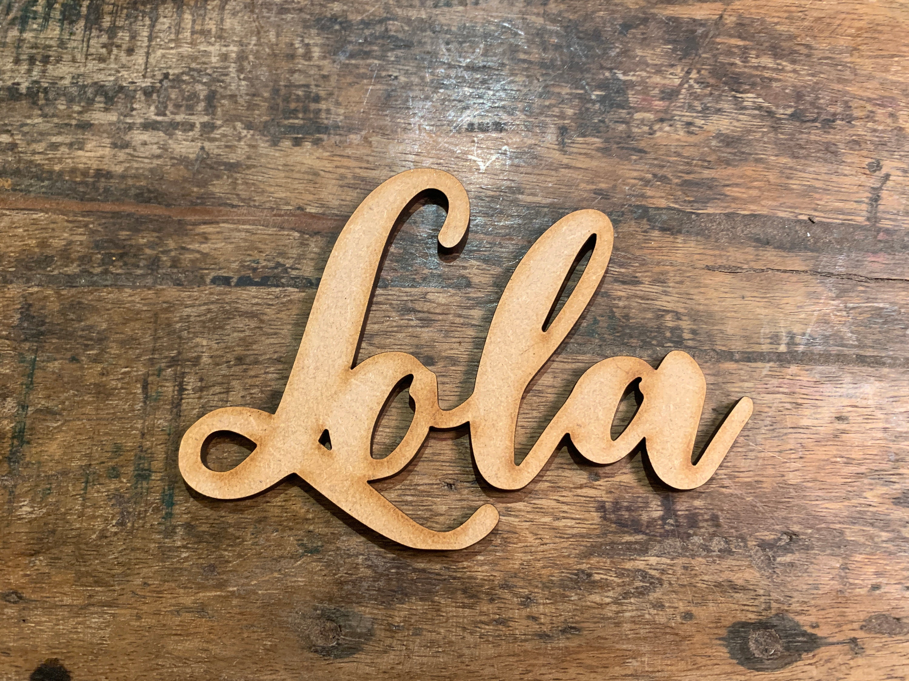 Script Personalised Wooden Sign Sizes 5cm 15cm Height Wall Etsy UK