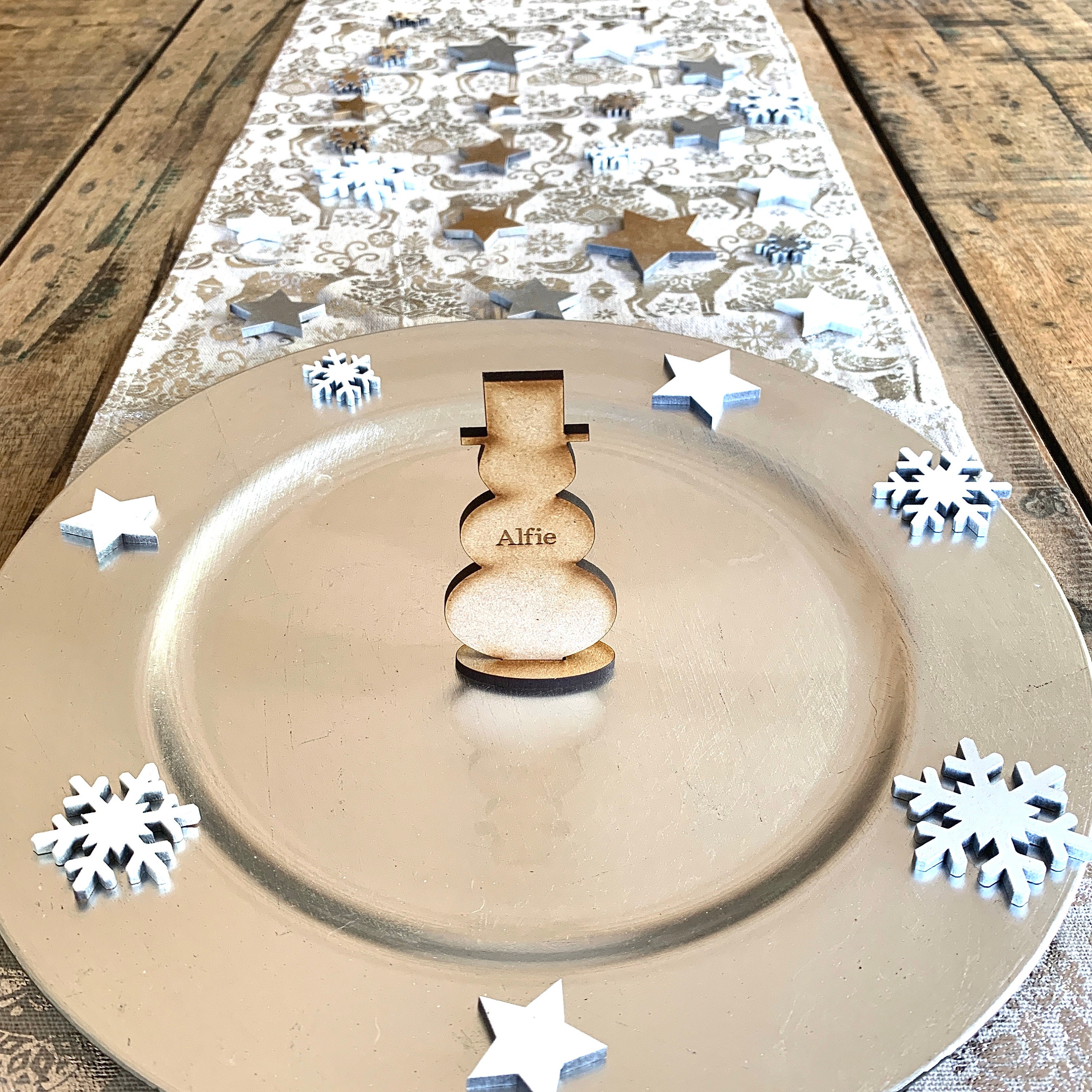 Personalised Christmas Table Place Names Wooden Place - Etsy UK