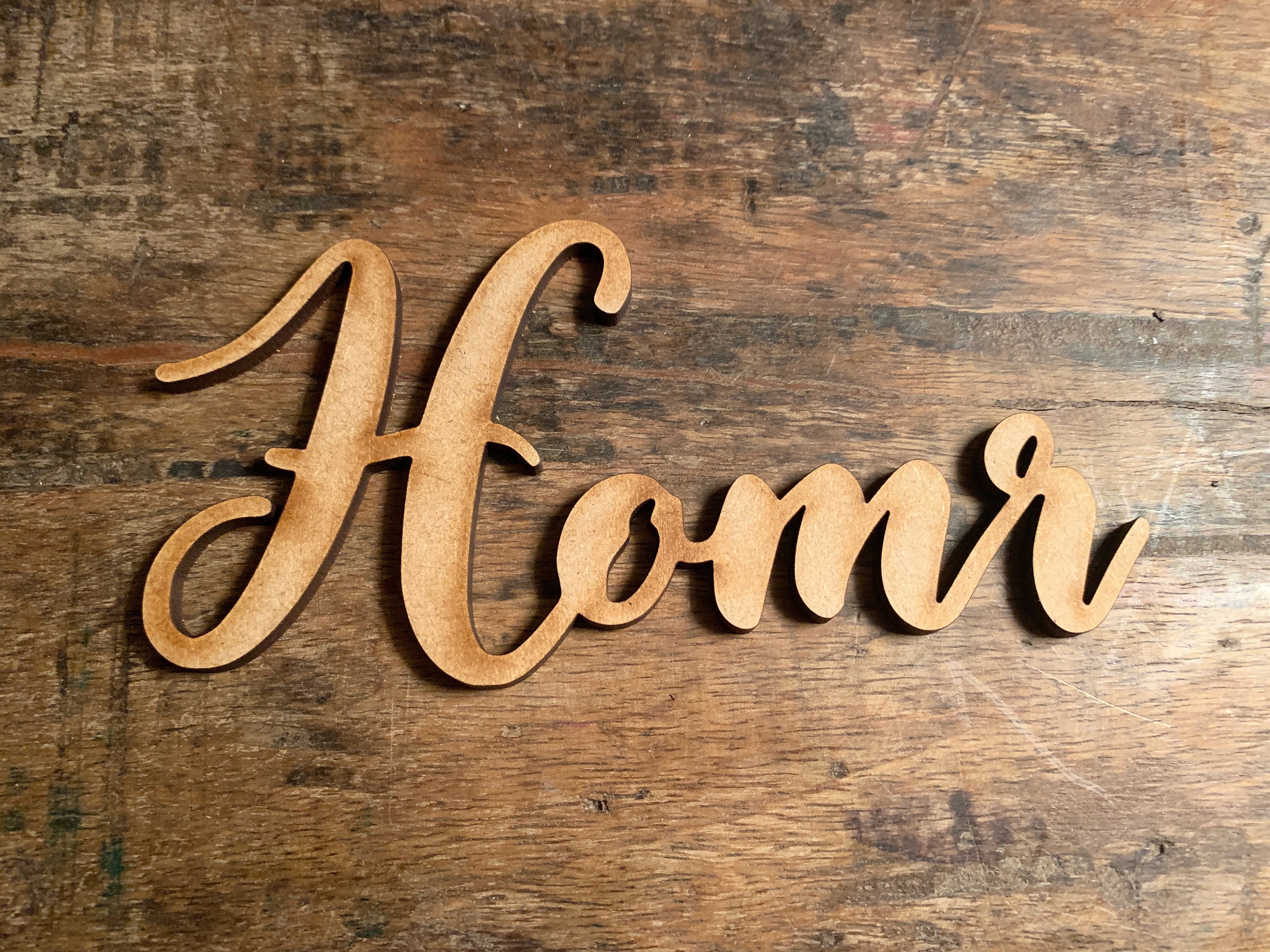 Script Home Wooden Sign Sizes 7.5cm 20cm Height Wall Art Etsy UK