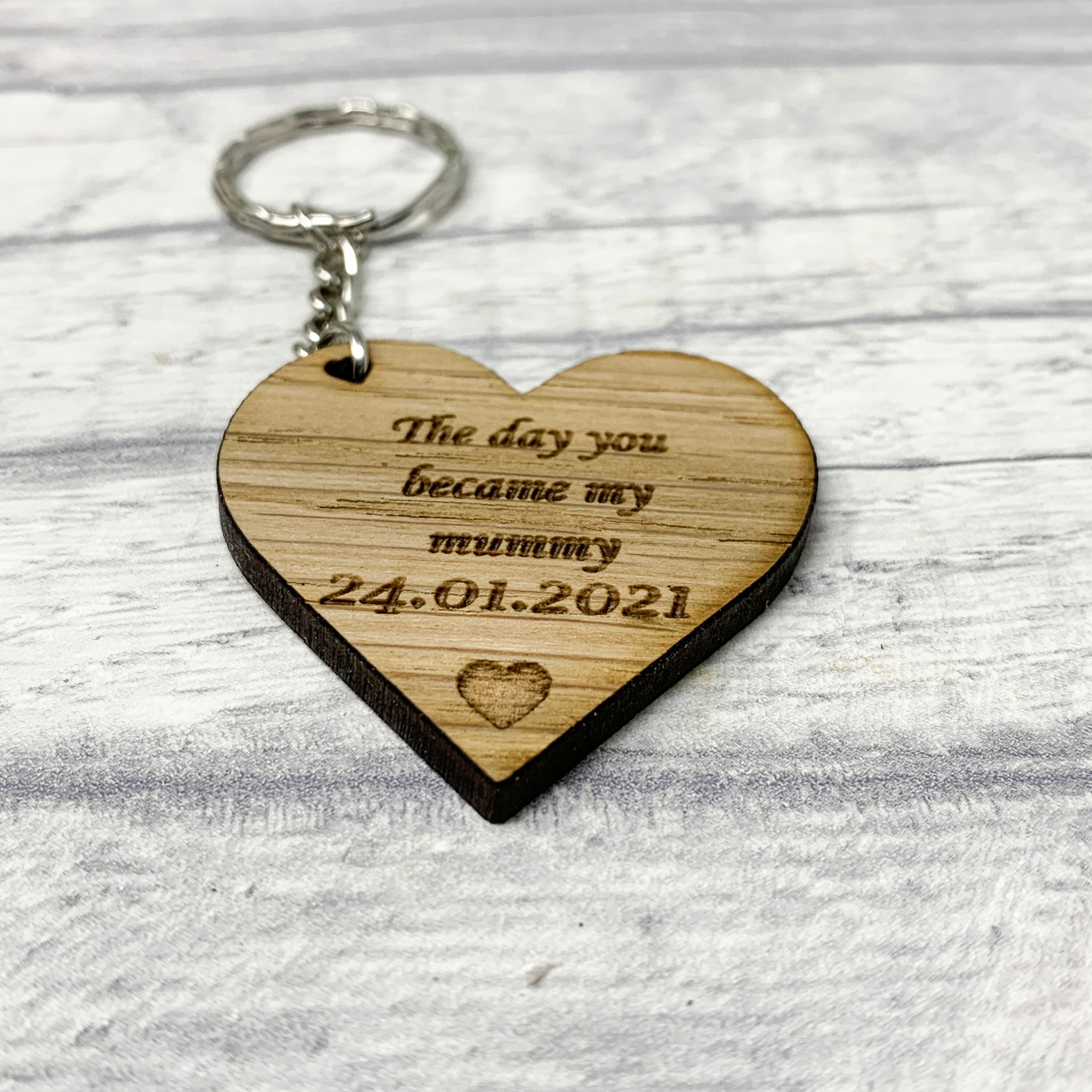The Day You Became My Mummy Wooden Heart Shaped Keyring Etsy The Day You Became My Mummy Wooden Heart Shaped Keyring Etsy