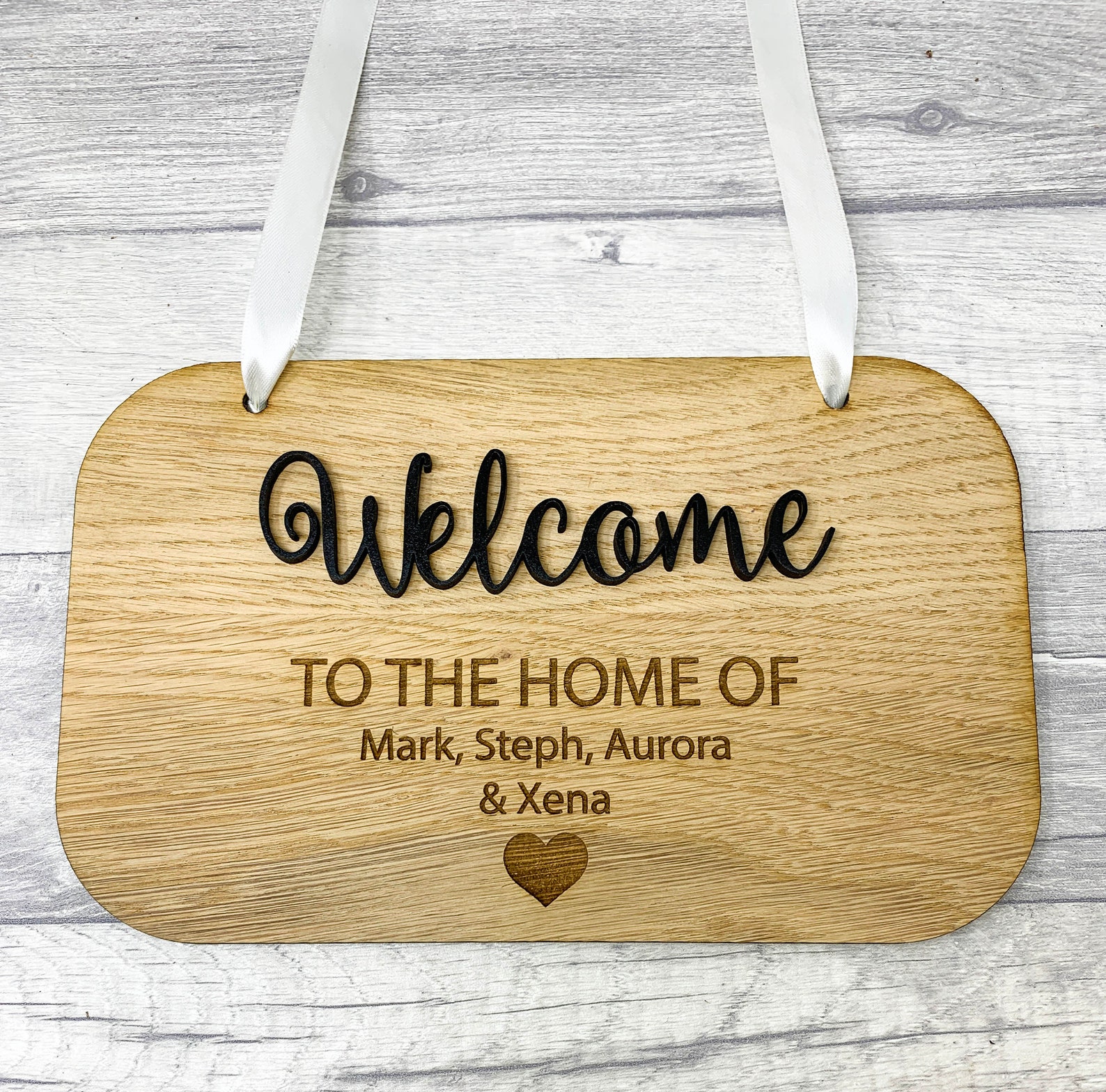 to Our Home Personalised Sign With Names Engraved and Etsy UK