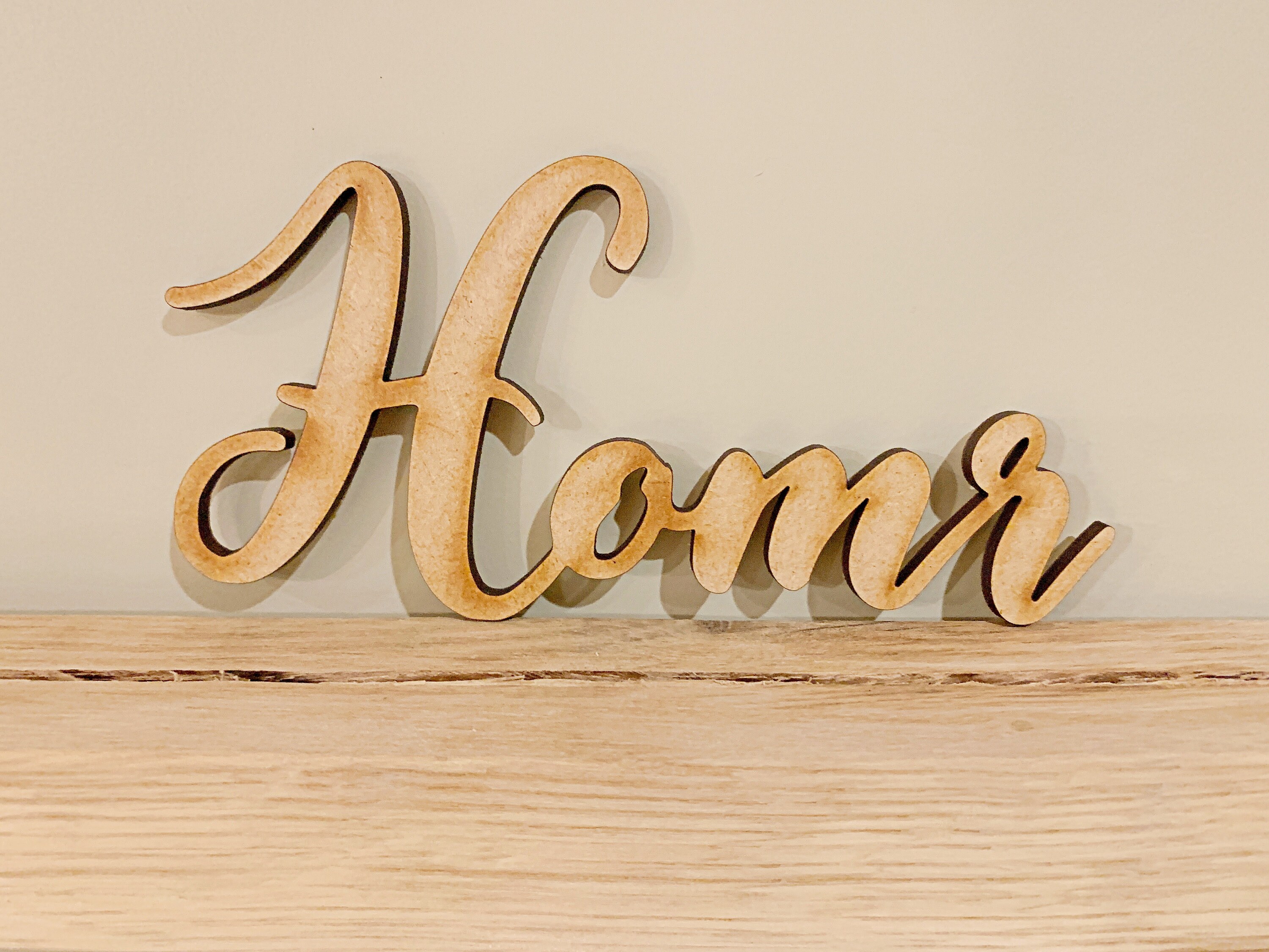 Script Home Wooden Sign Sizes 7.5cm 20cm Height Wall Art Etsy UK