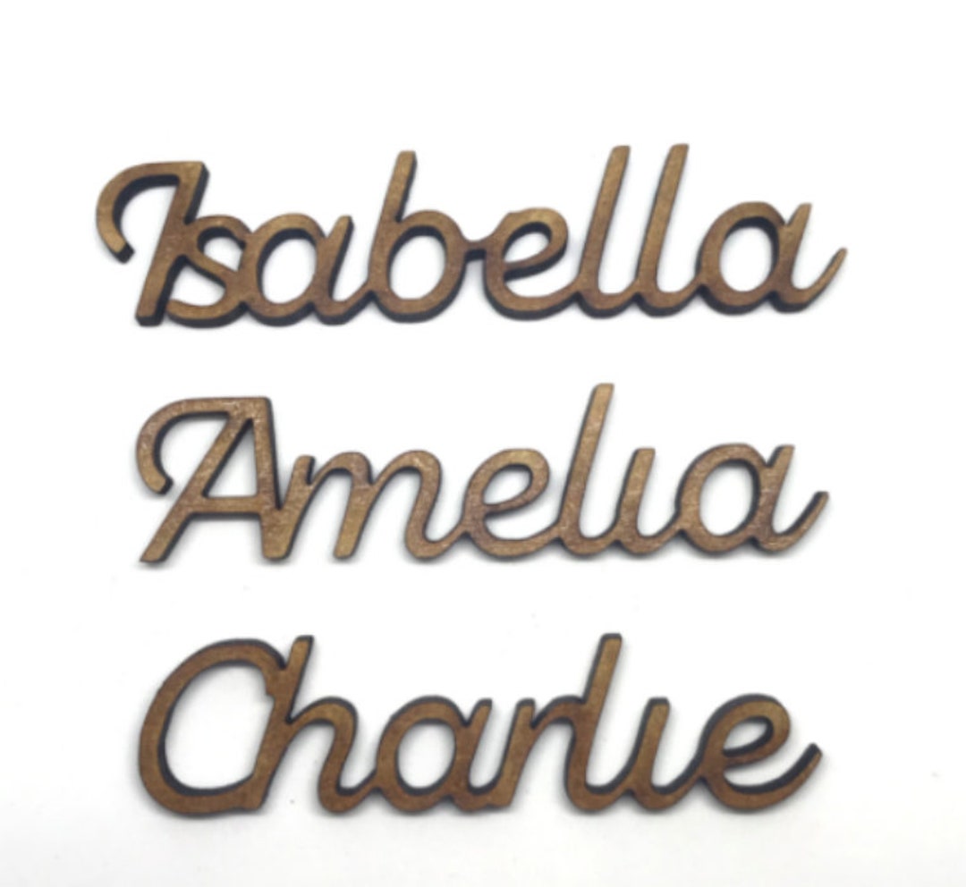 Wooden Names Cut in Sizes From 2cm to 7.5cm. Great for Decorating Walls