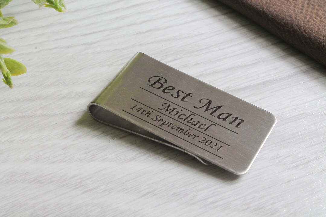 Personalised Engraved Money Clip Gift for Groom Groomsmen Etsy UK
