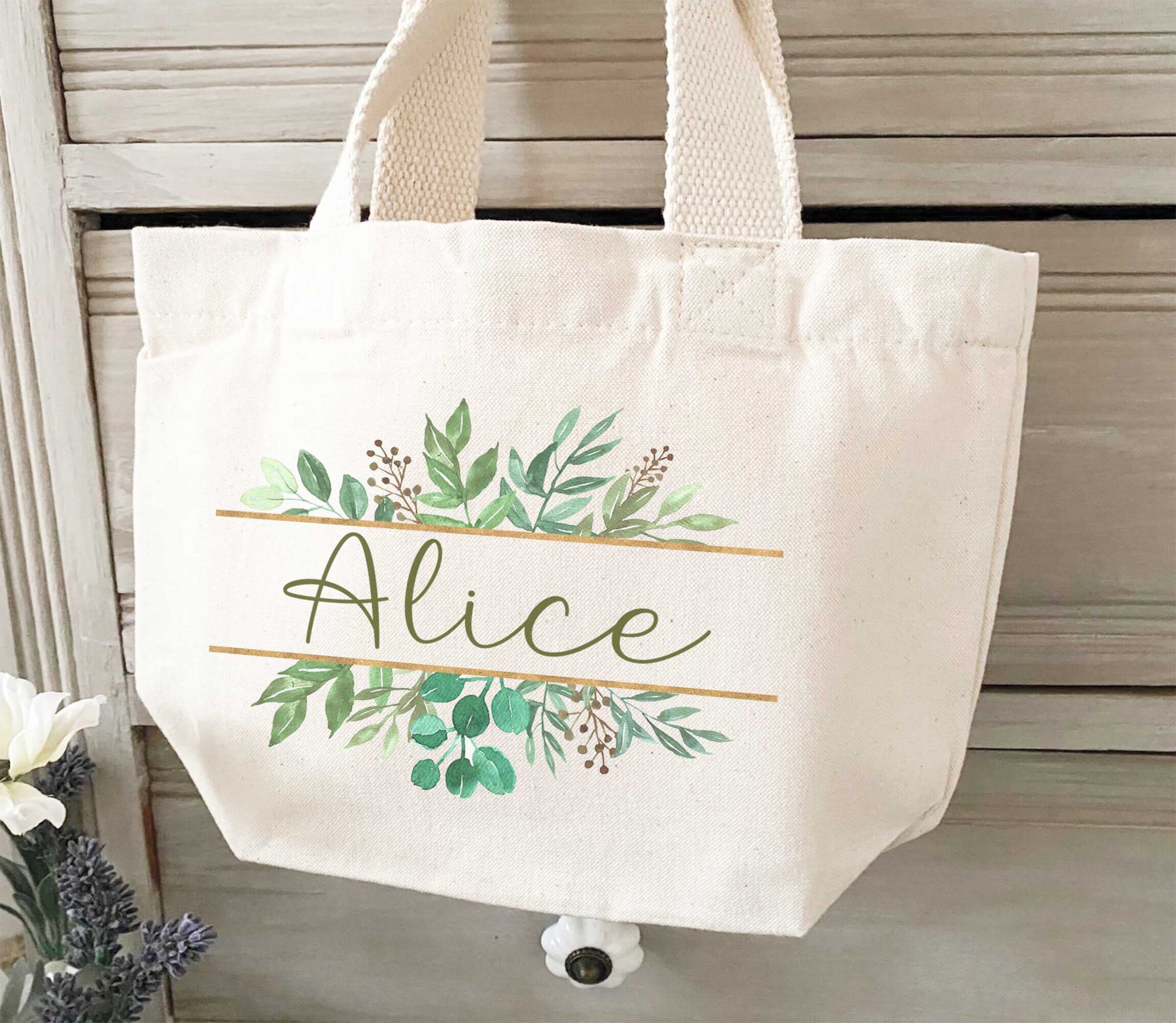 Custom Name Printed Tote Bags, Personalized Canvas Tote Bag With Names