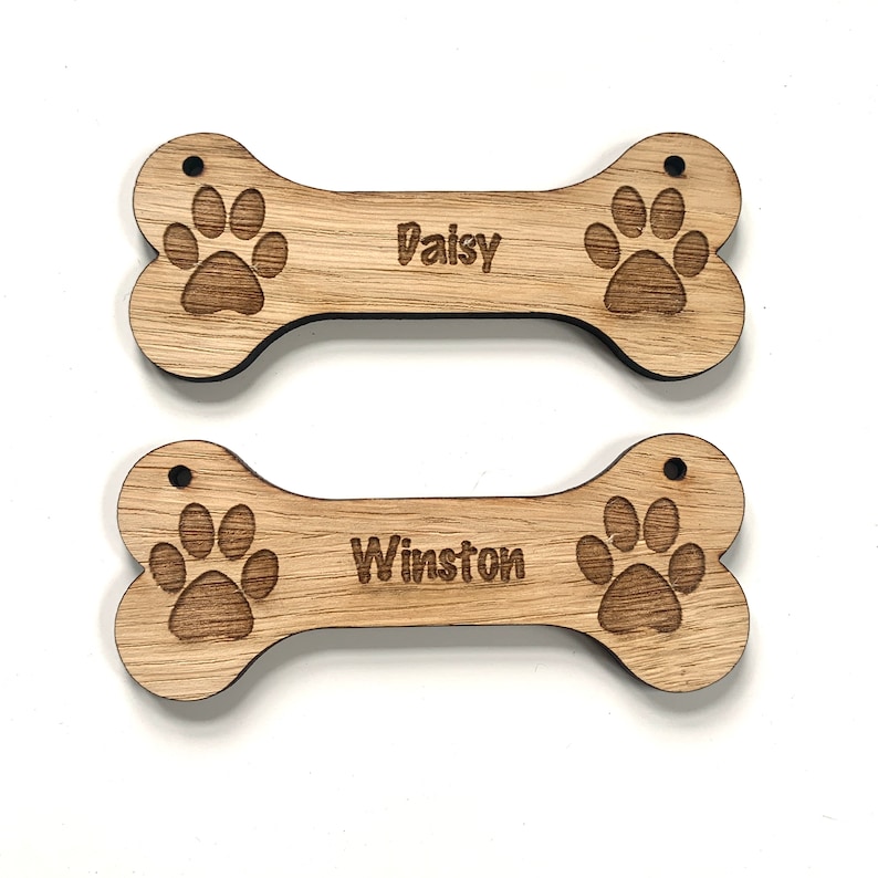 Personalised Dog Sign With Or Without Holes, Sizes from 10cm to 30cm, Dog Treat Label, Dog Bed Sign, Pet Treats, Dog Lover, Dog Paw image 2