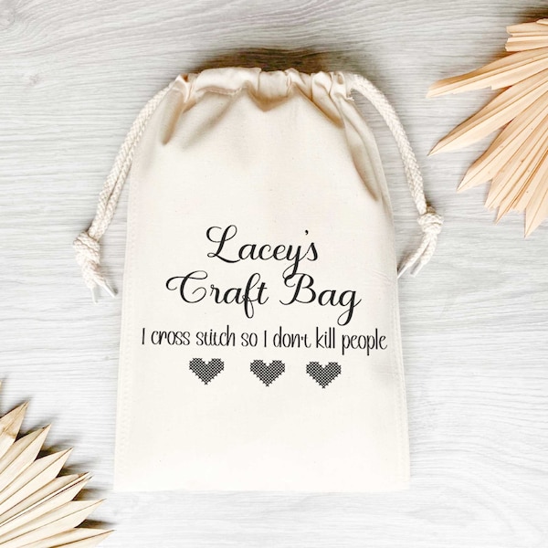 Personalised Craft Organiser - Canvas Tote Project Storage Bag