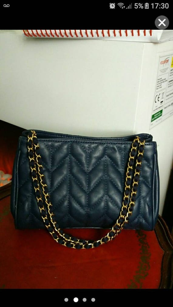 navy blue small handbag