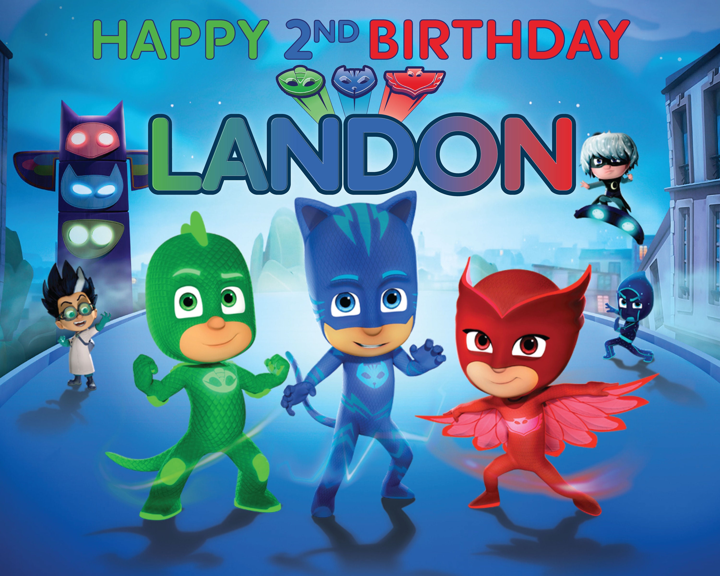 PJ Masks Birthday Banner DIGITAL FILE | Etsy