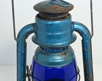 ディーツ リトルウィザード鉄道ランタン コバルトブルーガラス