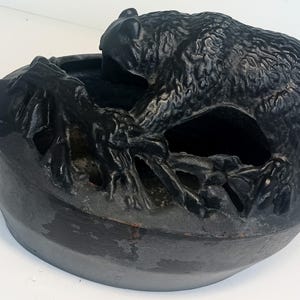 Vintage John Wright Cast Iron Bear Wood Stove Steamer pot
