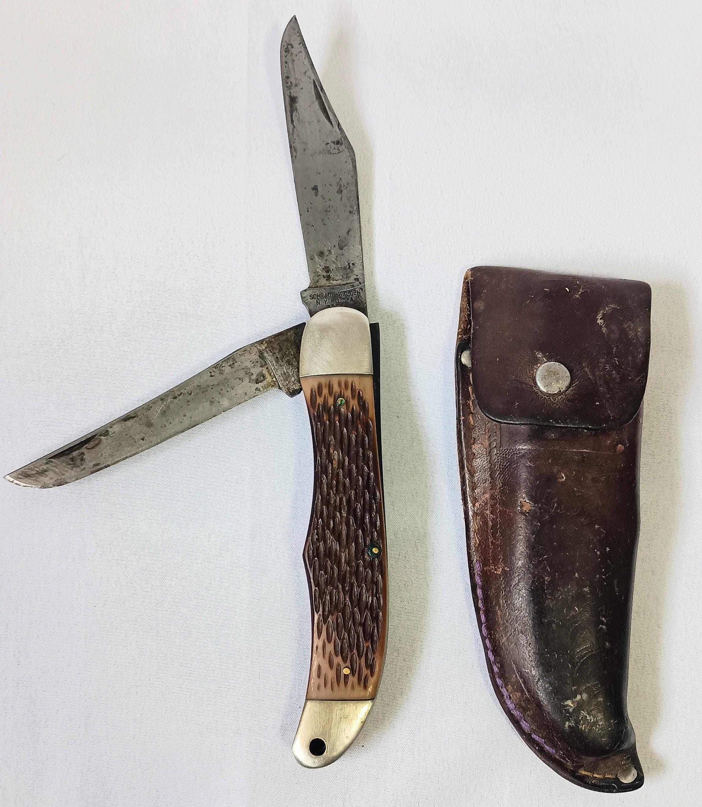 SCHRADE WALDEN 225H pocket Knife with Seath