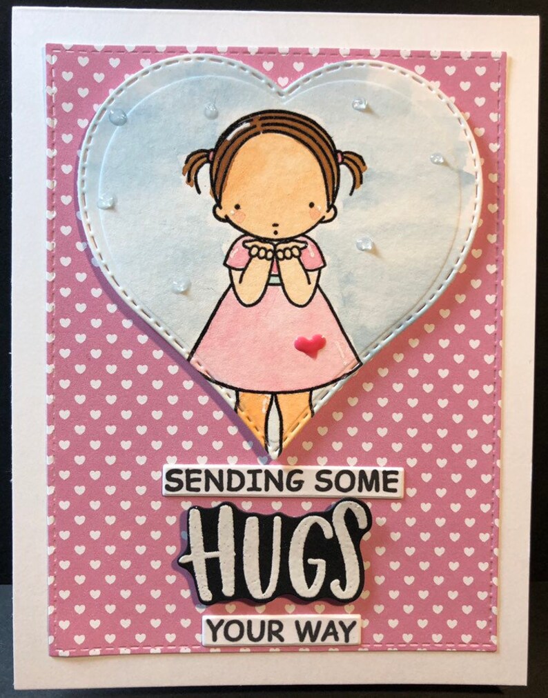 hello card thinking of you hello flower girls